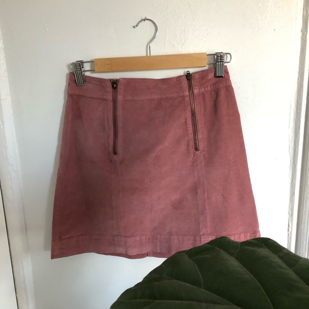 Madewell front zip pink skirt